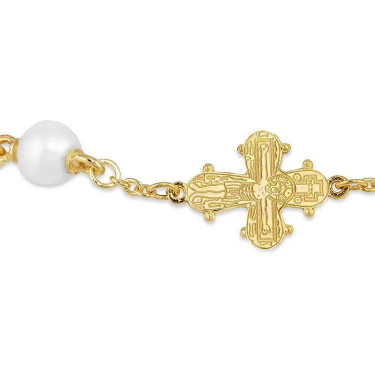 10 x 8,5 mm dagmarkors perle armbånd i forgylt sølv - Amoré