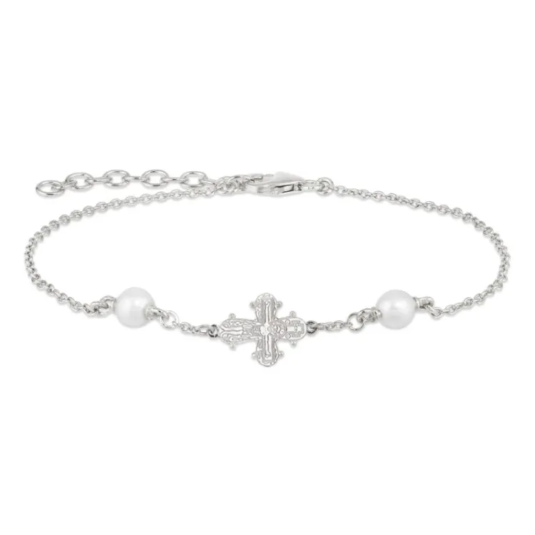 10 x 8,5 mm dagmarkors perle armbånd i sølv - Amoré