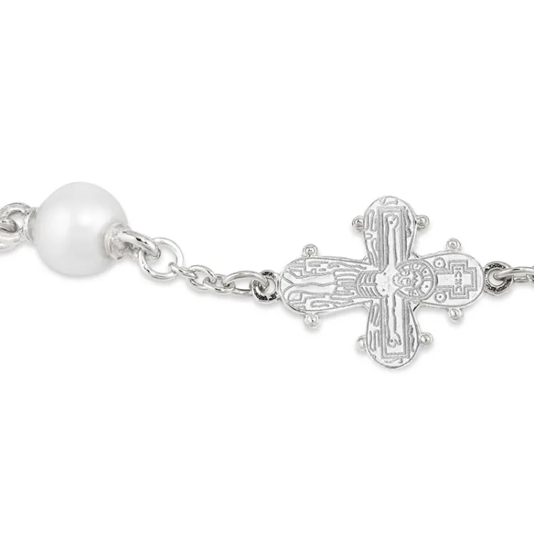 10 x 8,5 mm dagmarkors perle armbånd i sølv - Amoré