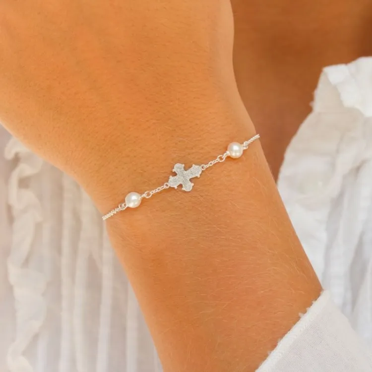 10 x 8,5 mm dagmarkors perle armbånd i sølv - Amoré