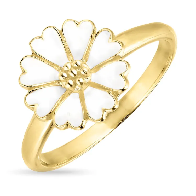 11 mm margeritt ring i forgylt sølv - Magda