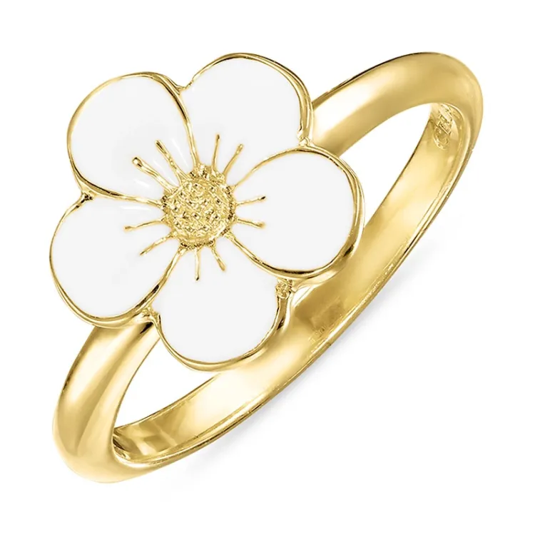smørblomst ring i forgylt sølv