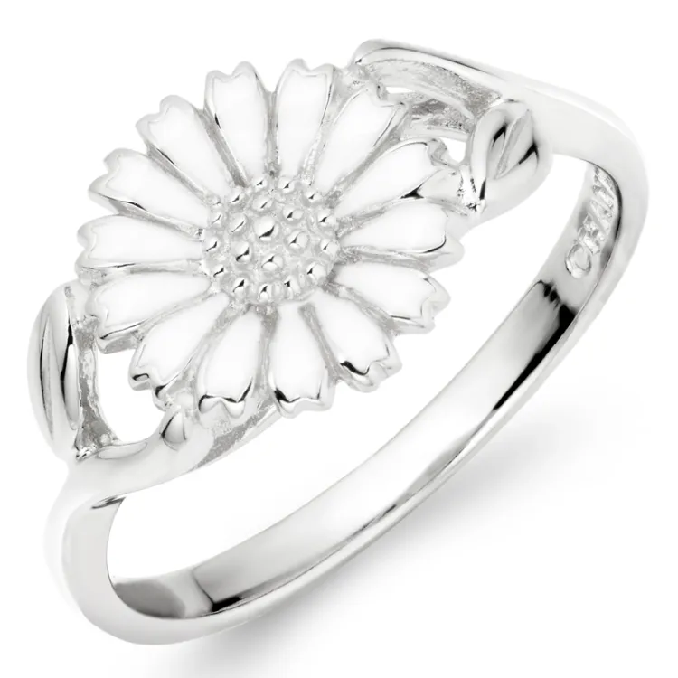 10 mm margeritt ring i sølv - Marie