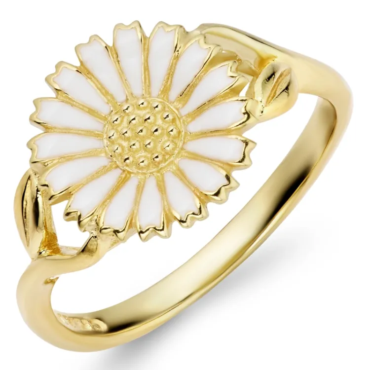 11 mm margeritt ring i forgylt sølv - Marie