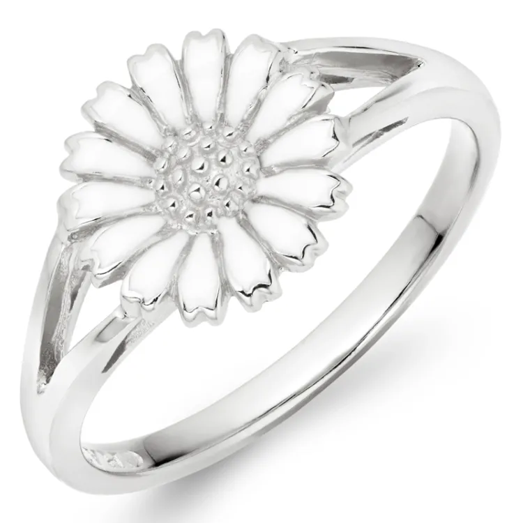 10 mm margeritt ring i sølv - Marie