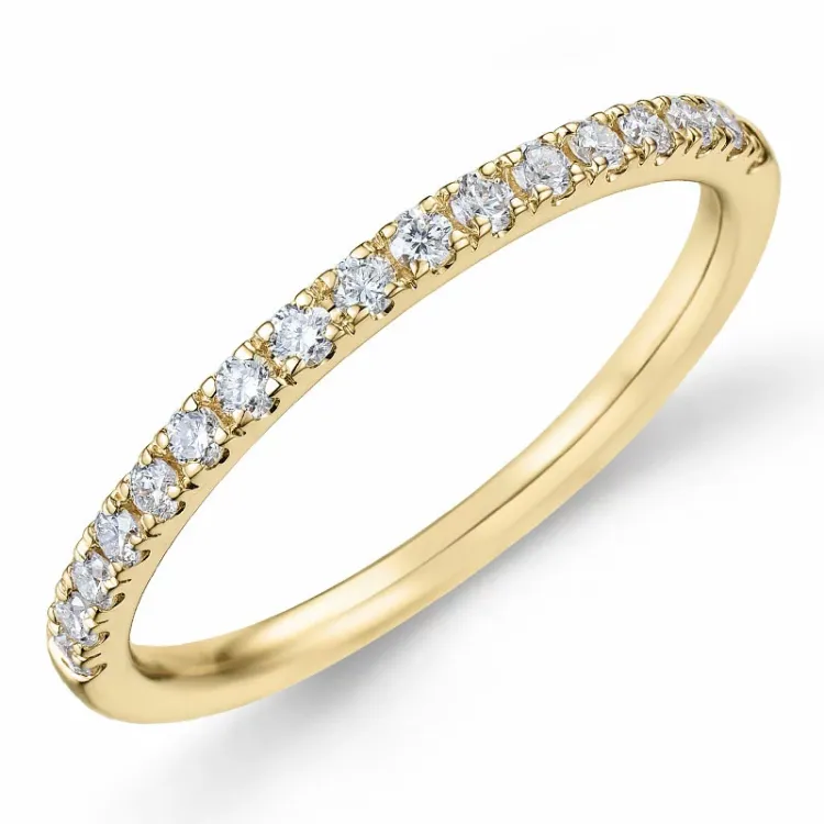 Enkel diamant alliansering i 14 karat gull 0,25 ct