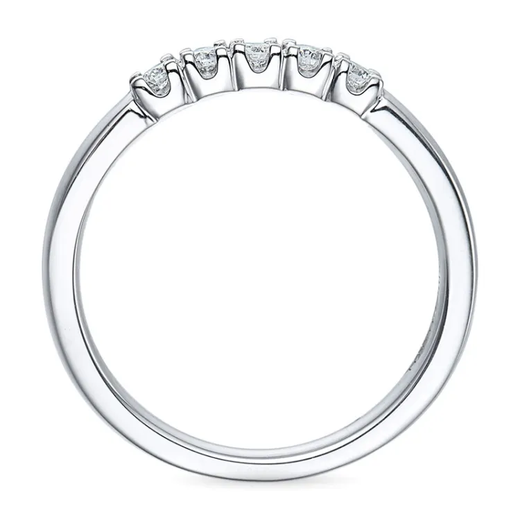 diamant alliansering i 14 karat hvitt gull 0,21 ct
