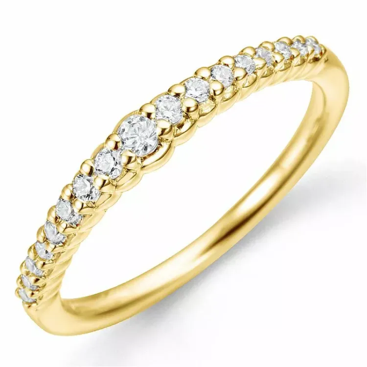 Diamant alliansering i 14 karat gull 0,19 ct