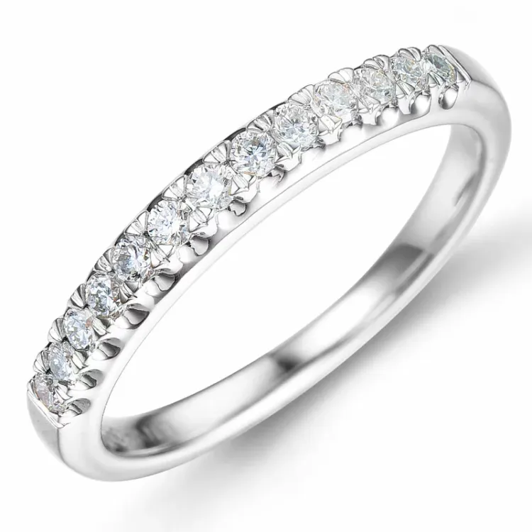 kolleksjonsprøve diamant alliansering i 14 karat hvitt gull 0,24 ct