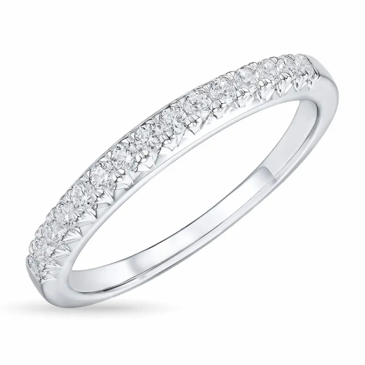 Diamant alliansering i 14 karat hvitt gull 0,26 ct