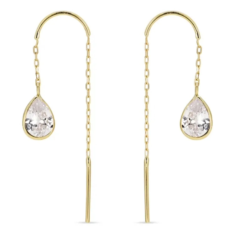 lange kjedeøreringer i 8 karat - Gold Collection