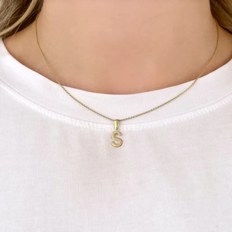 bokstav s anheng i 8 karat - My Letter