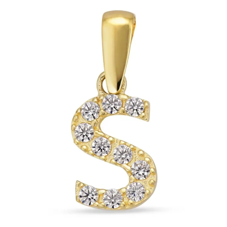 bokstav s anheng i 8 karat - My Letter