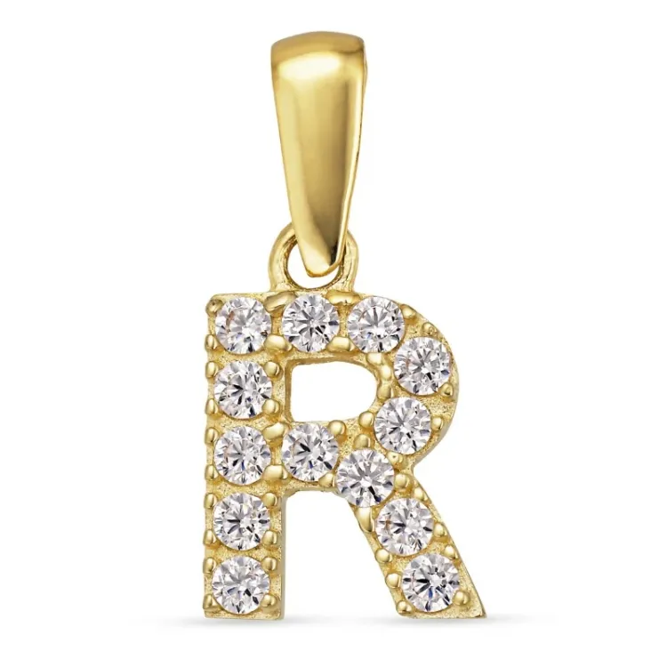 bokstav r anheng i 8 karat - My Letter