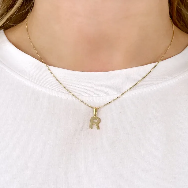 bokstav r anheng i 8 karat - My Letter