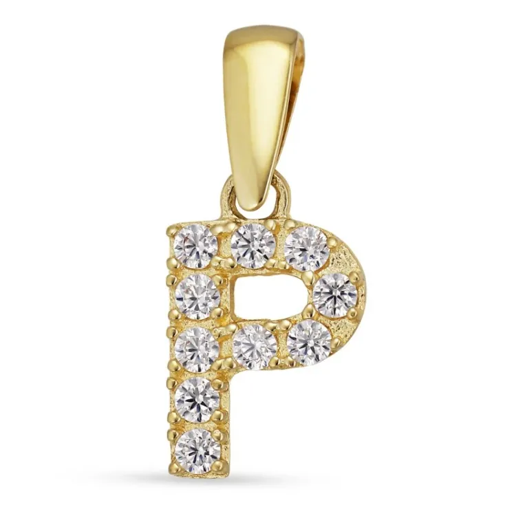 bokstav p anheng i 8 karat - My Letter