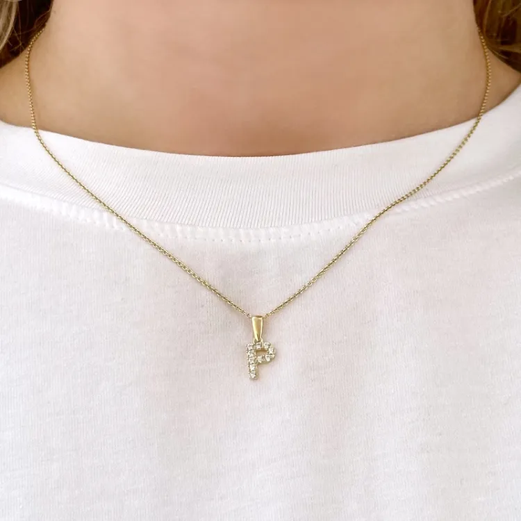 bokstav p anheng i 8 karat - My Letter