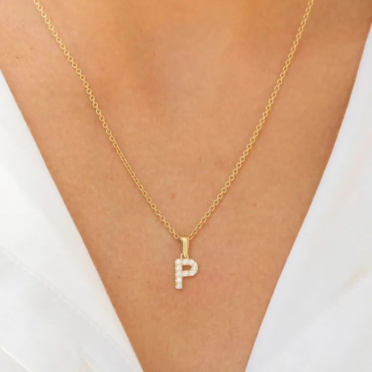 bokstav p anheng i 8 karat - My Letter
