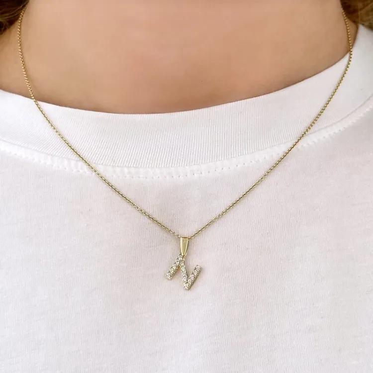 bokstav n anheng i 8 karat - My Letter