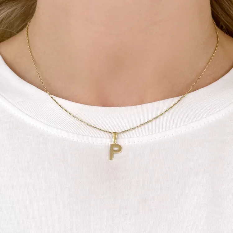 bokstav p anheng i 8 karat - My Letter