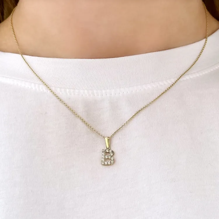 bokstav b anheng i 8 karat - My Letter