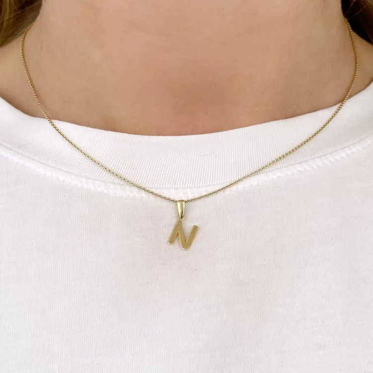 bokstav n anheng i 8 karat - My Letter