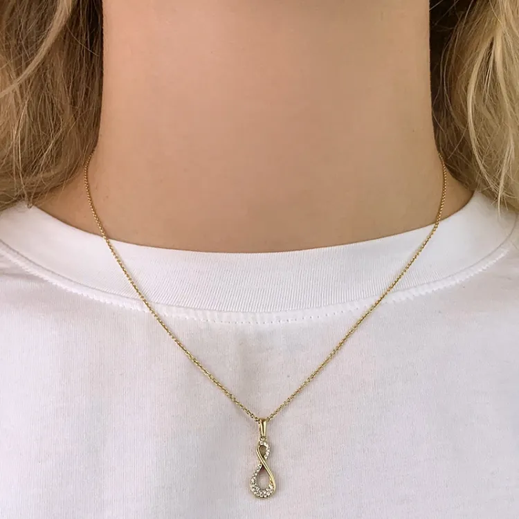 infinity zirkon anheng i 9 karat gull - Gold Collection