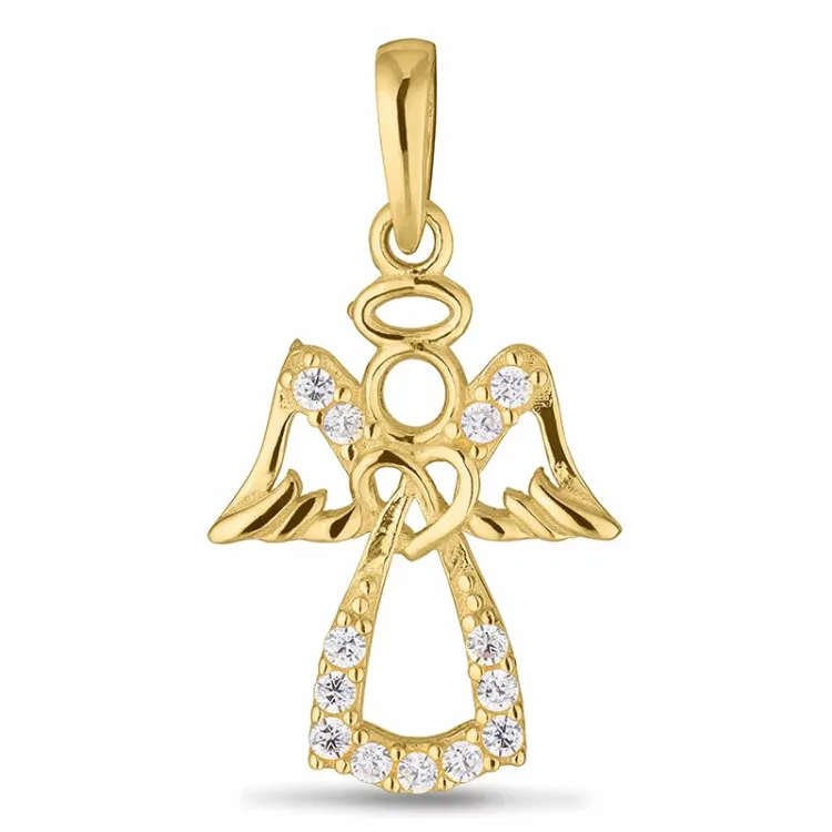 engel zirkon anheng i 9 karat gull - Gold Collection