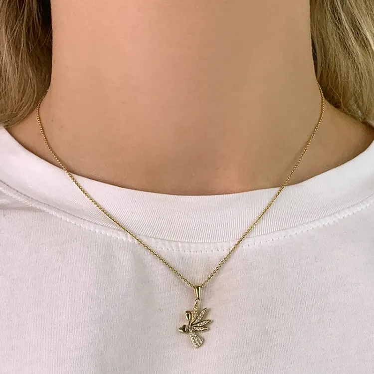 engel zirkon anheng i 9 karat gull - Gold Collection