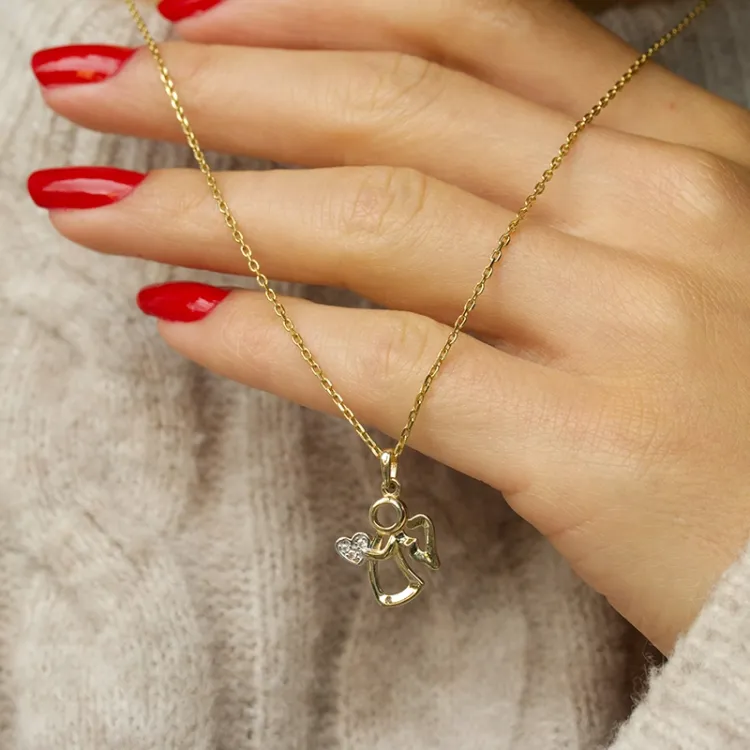 engel anheng i 9 karat gull - Gold Collection