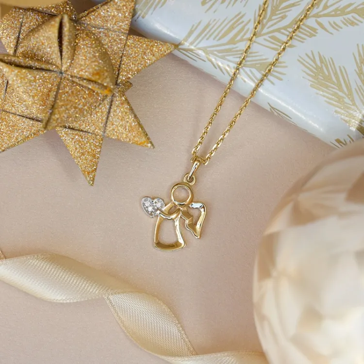 engel anheng i 9 karat gull - Gold Collection