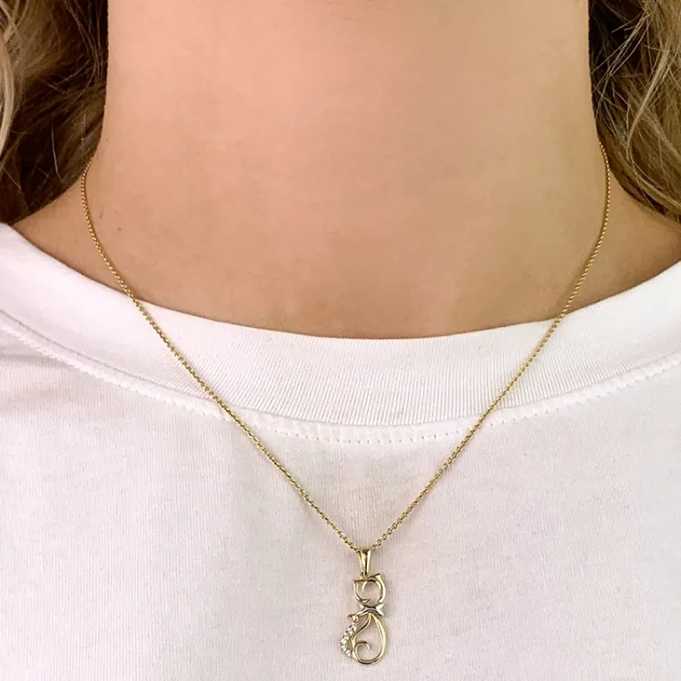 katt anheng i 9 karat gull - Gold Collection