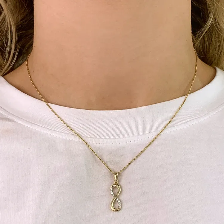 infinity zirkon anheng i 9 karat gull - Gold Collection