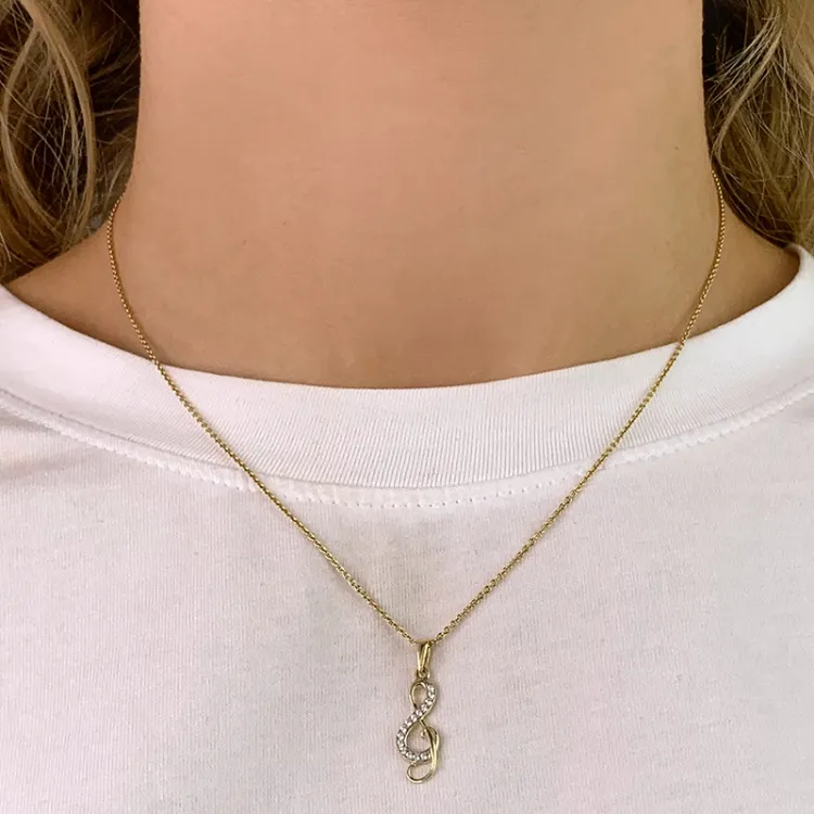 note anheng i 9 karat gull og hvitt gull - Gold Collection