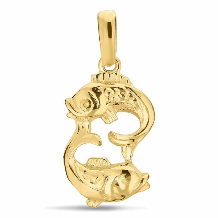 stjernetegn fisken anheng i 8 karat - Gold Collection