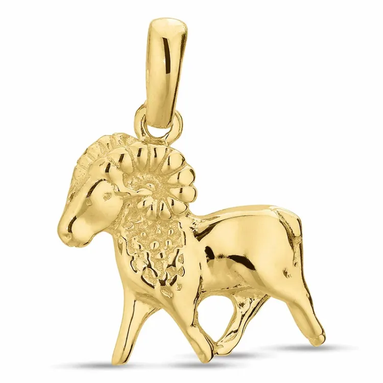 stjernetegn væren anheng i 8 karat - Gold Collection