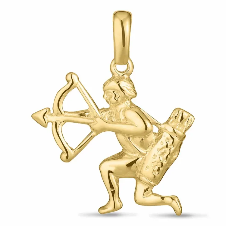 stjernetegn skytten anheng i 8 karat - Gold Collection