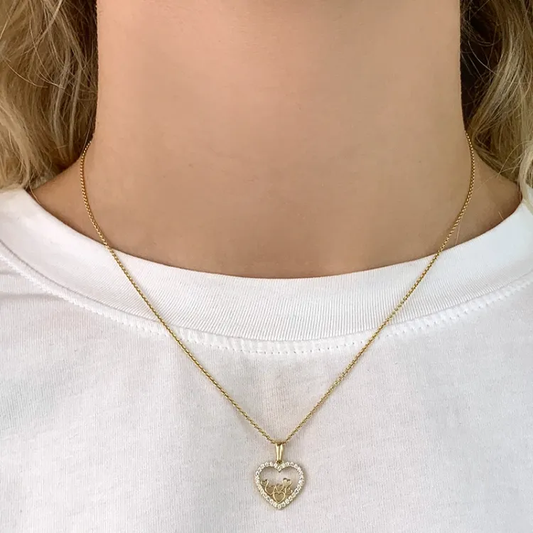 hjerte anheng i 8 karat - Gold Collection