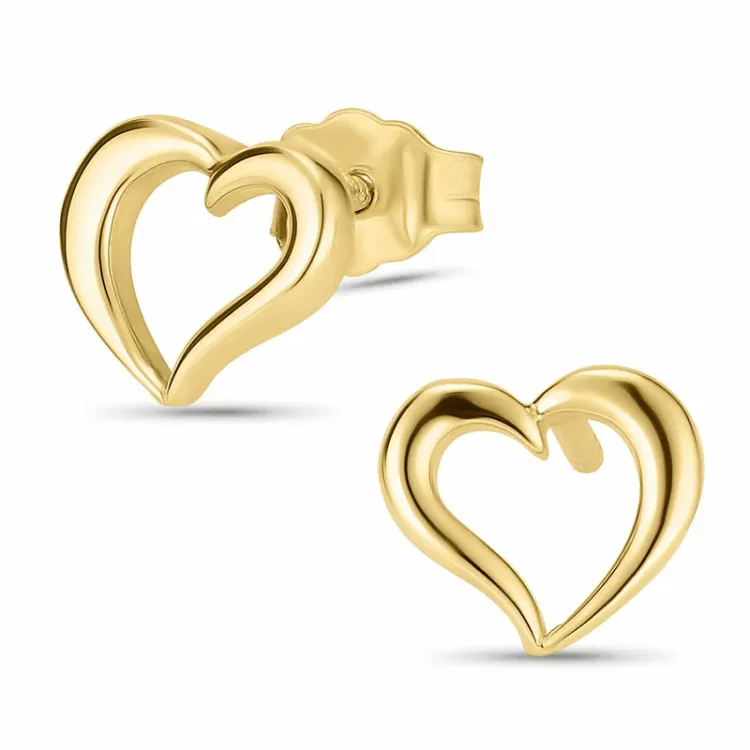 hjerte øredobber i 8 karat - Gold Collection