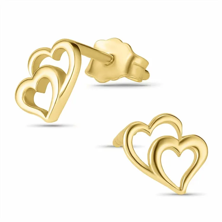 hjerte ørestikker i 8 karat - Gold Collection