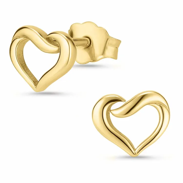 hjerte ørestikker i 8 karat - Gold Collection