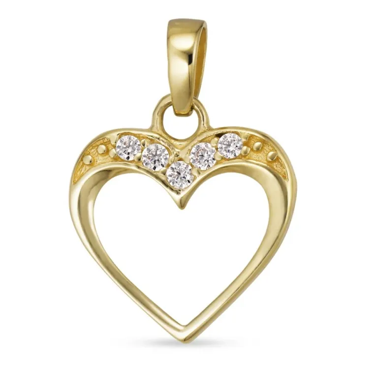 hjerte zirkon anheng i 8 karat - Gold Collection