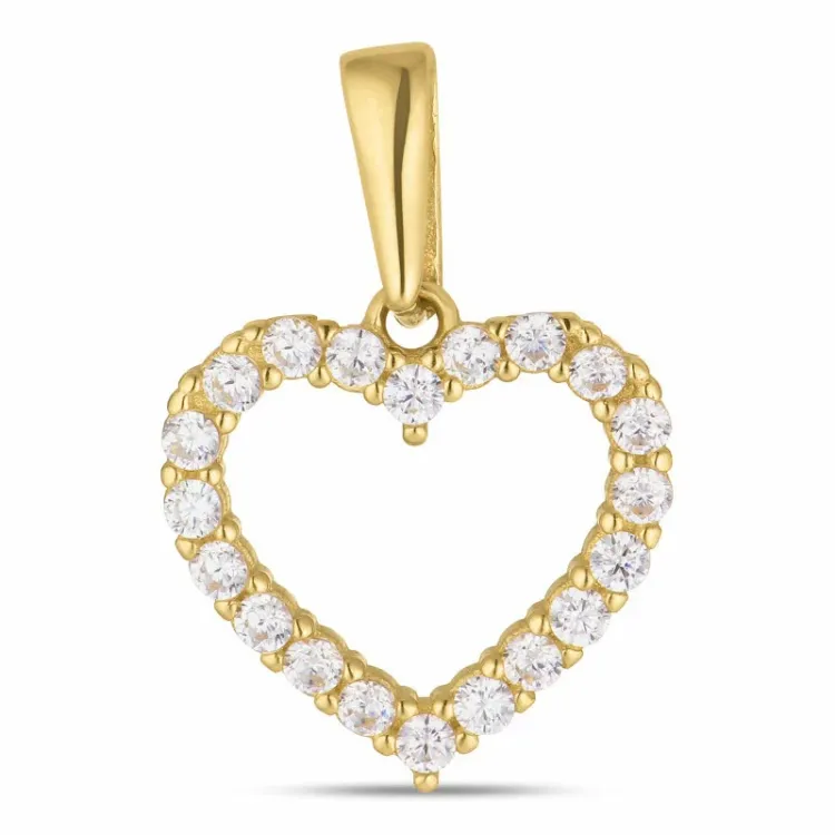 hjerte zirkon anheng i 8 karat - Gold Collection