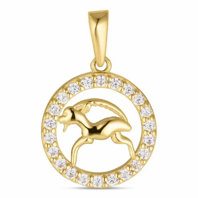 stjernetegn steinbukken anheng i 8 karat - Gold Collection