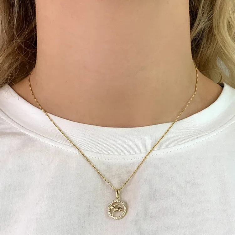 stjernetegn steinbukken anheng i 8 karat - Gold Collection