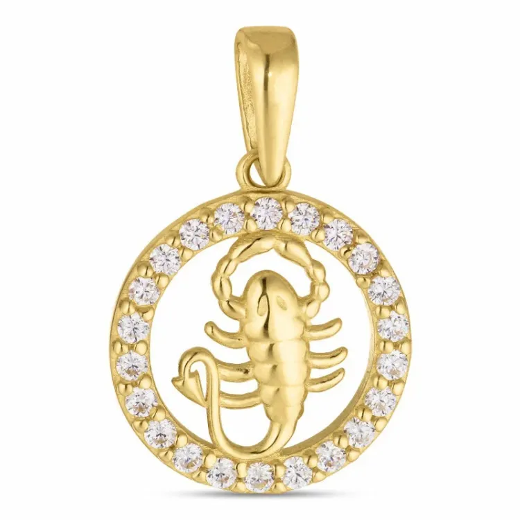 stjernetegn krepsen zirkon anheng i 8 karat - Gold Collection