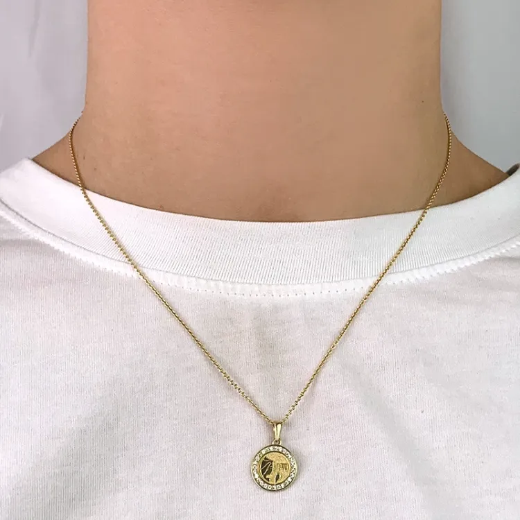 stjernetegn jomfruen zirkon anheng i 8 karat - Gold Collection