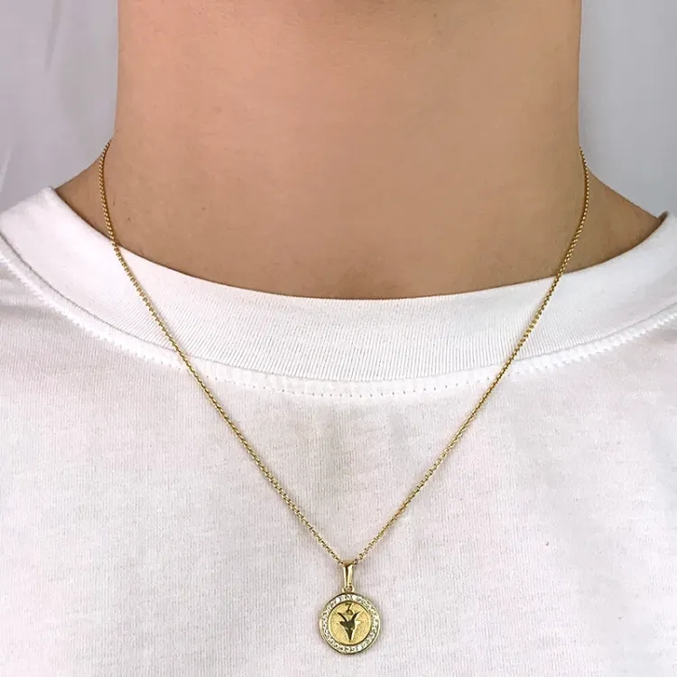 stjernetegn steinbukken zirkon anheng i 8 karat - Gold Collection