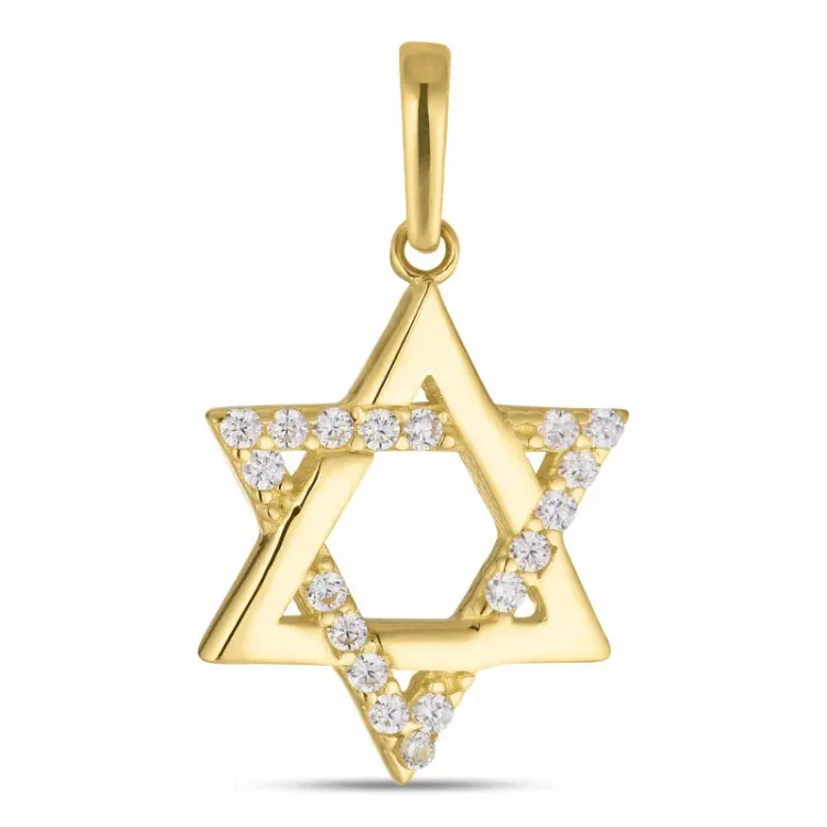 davidstjerne zirkon anheng i 8 karat - Gold Collection