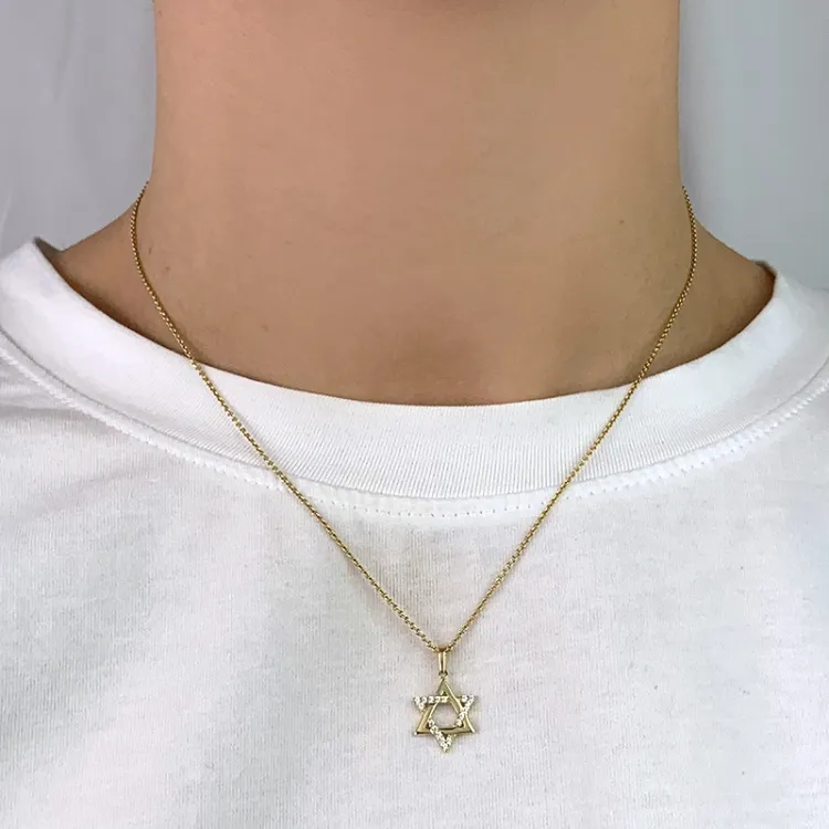 davidstjerne zirkon anheng i 8 karat - Gold Collection